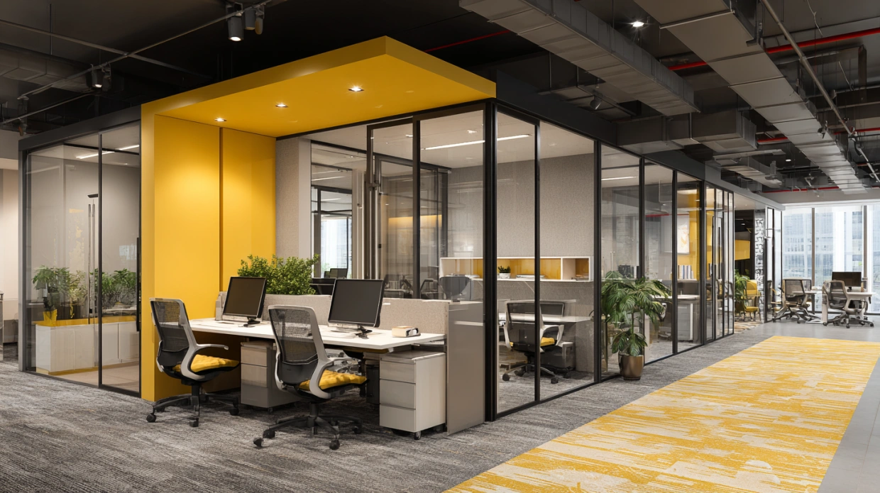 Modular aluminium office partition system