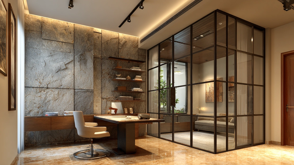 Solid aluminium partition wall system