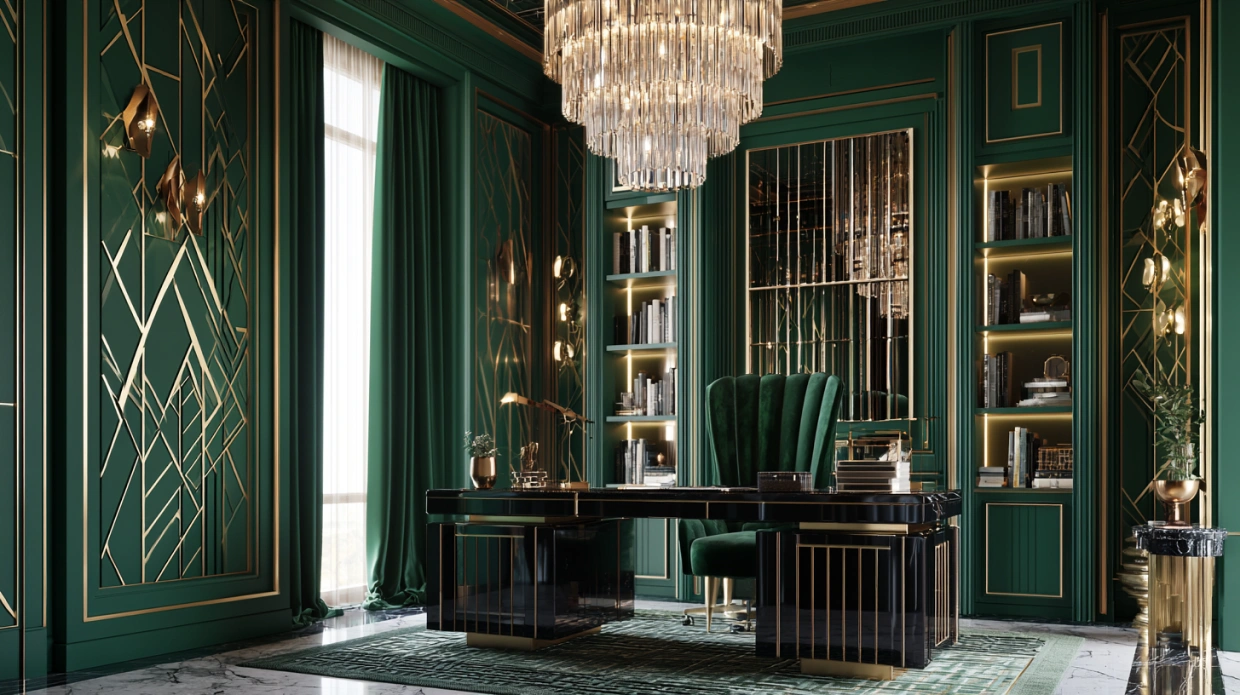 Art Deco luxury study room design