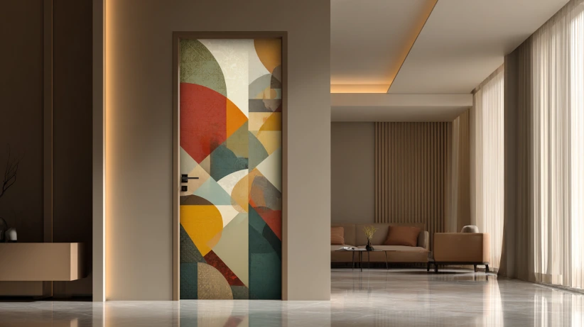 artistic print finish featured in modern flush door designs