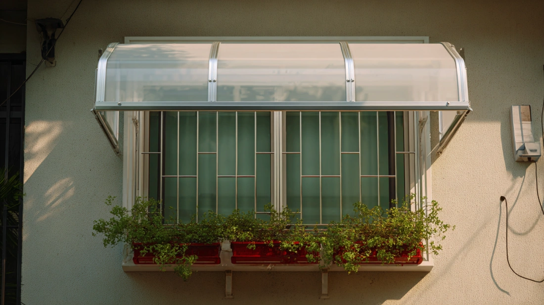 Top-hinged awning window for balcony ventilation during rain