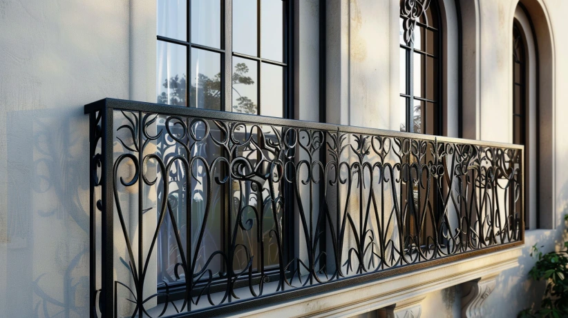 balcony-inspired pattern featured in a modern window grill design