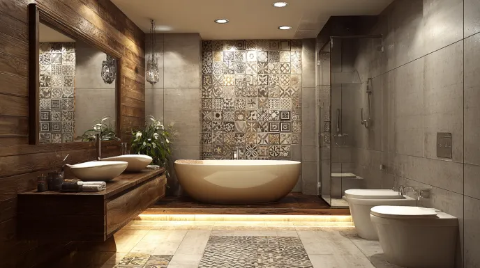 Classic interior using bathroom renovation design style