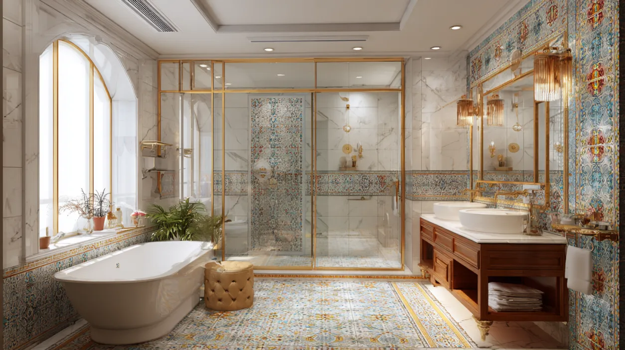Modern washroom with sleek bathroom renovation design