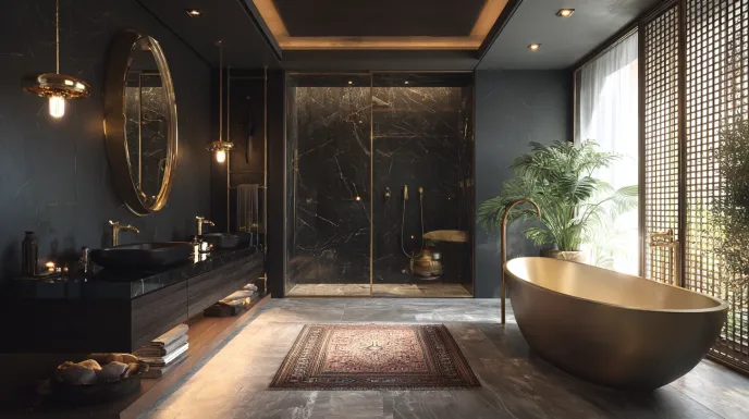 Luxury space styled with modern bathroom renovation design