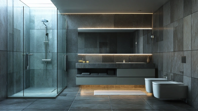 Modern bathroom with sleek fittings