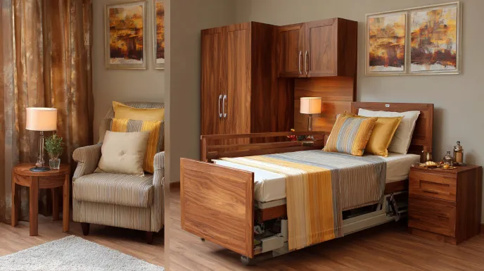 Bed with lifting mechanism Single Bed Designs