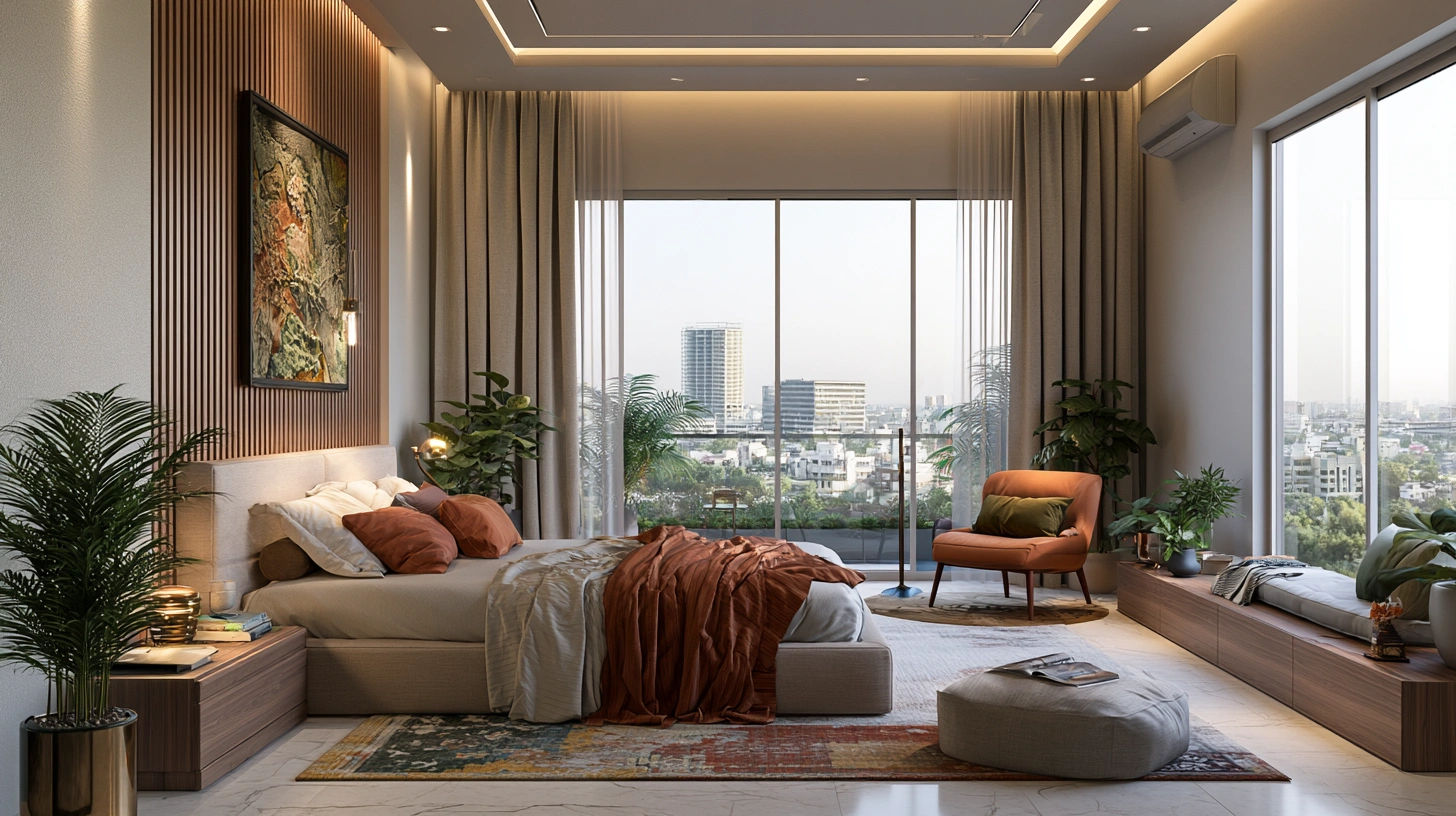 Sliding glass balcony door for bedroom