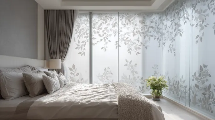 bedroom window with clear glass panes and wooden frame