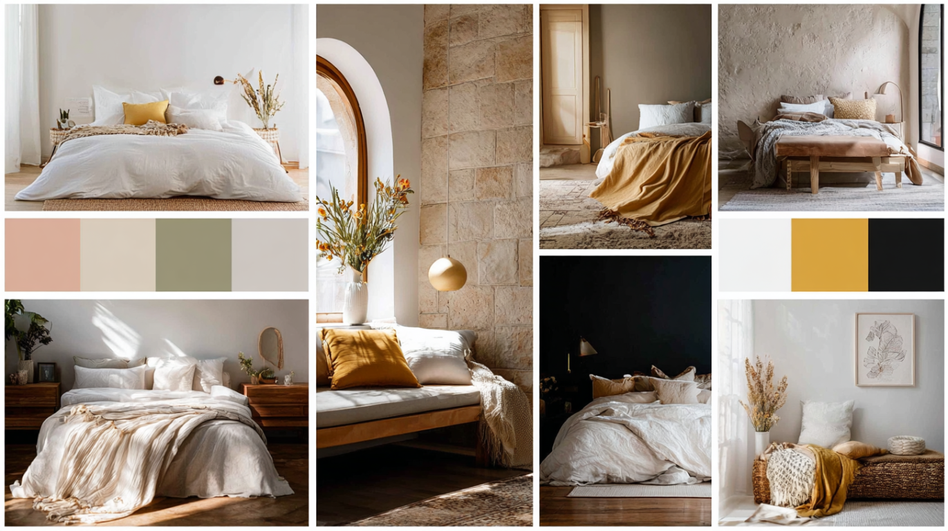 Aesthetic bedroom colour palette ideas