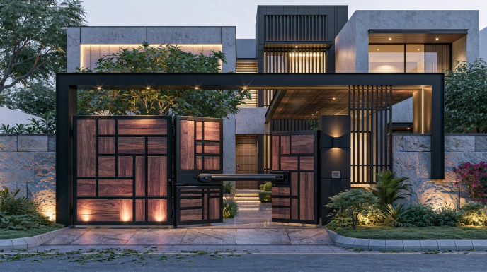 Bi-fold gate design for house