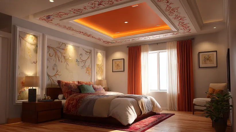 big bedroom pop ceiling design ideas with modern lighting
