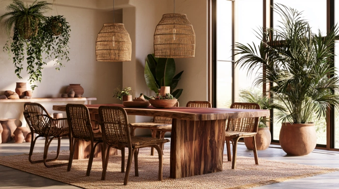 Biophilic contemporary dining room