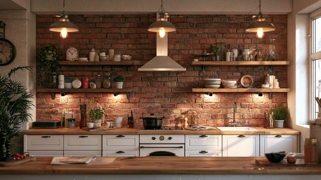 Brick kitchen wall tiles
