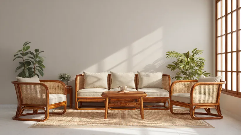 Cane Sofa Set