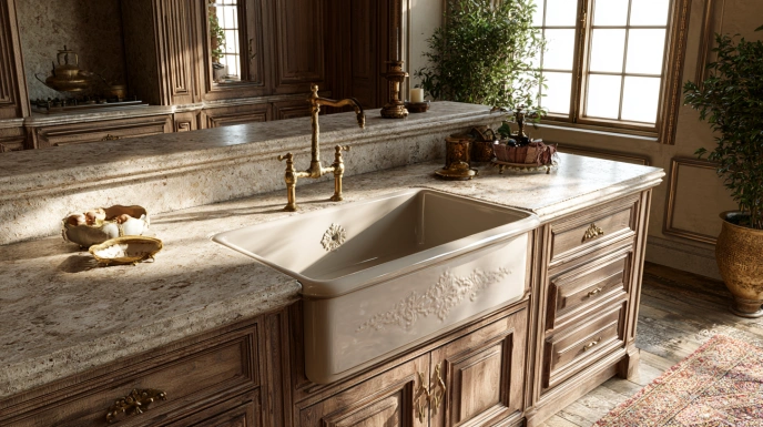 Enamel cast iron sink