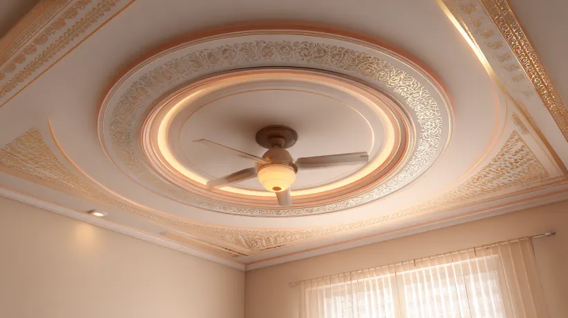 centre circle ceiling design for bedroom with modern elegant style