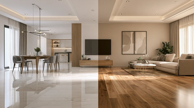 Ceramic tile and laminate flooring comparison
