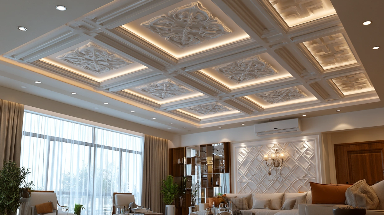 Chequerboard POP ceiling design