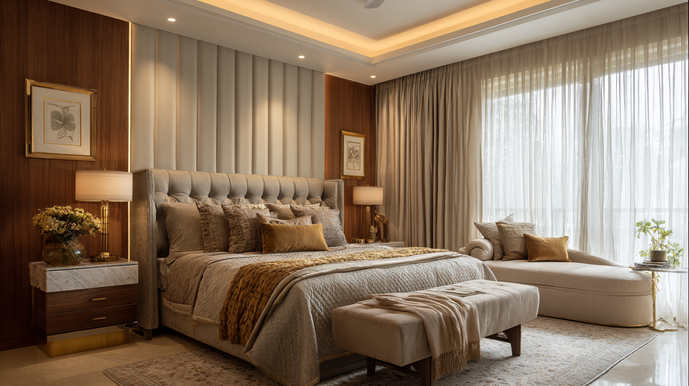 Elegant classic bedroom interior