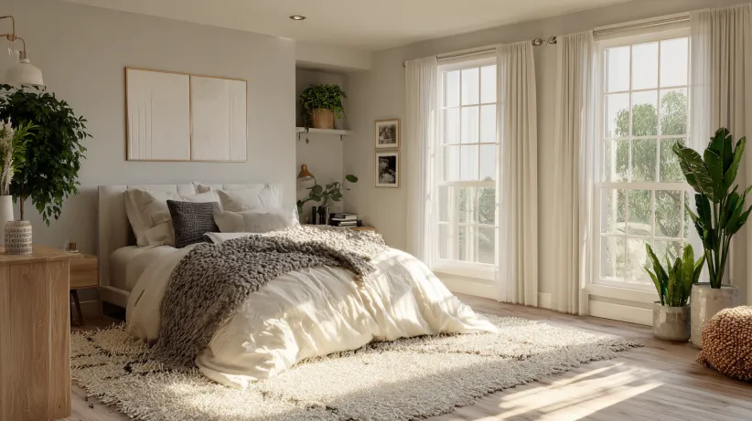 vintage bedroom ideas with classic Scandi-themed décor