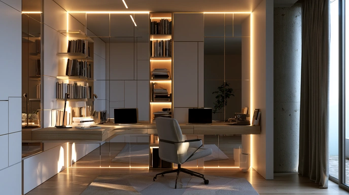 Classic wood-panelled luxury study
