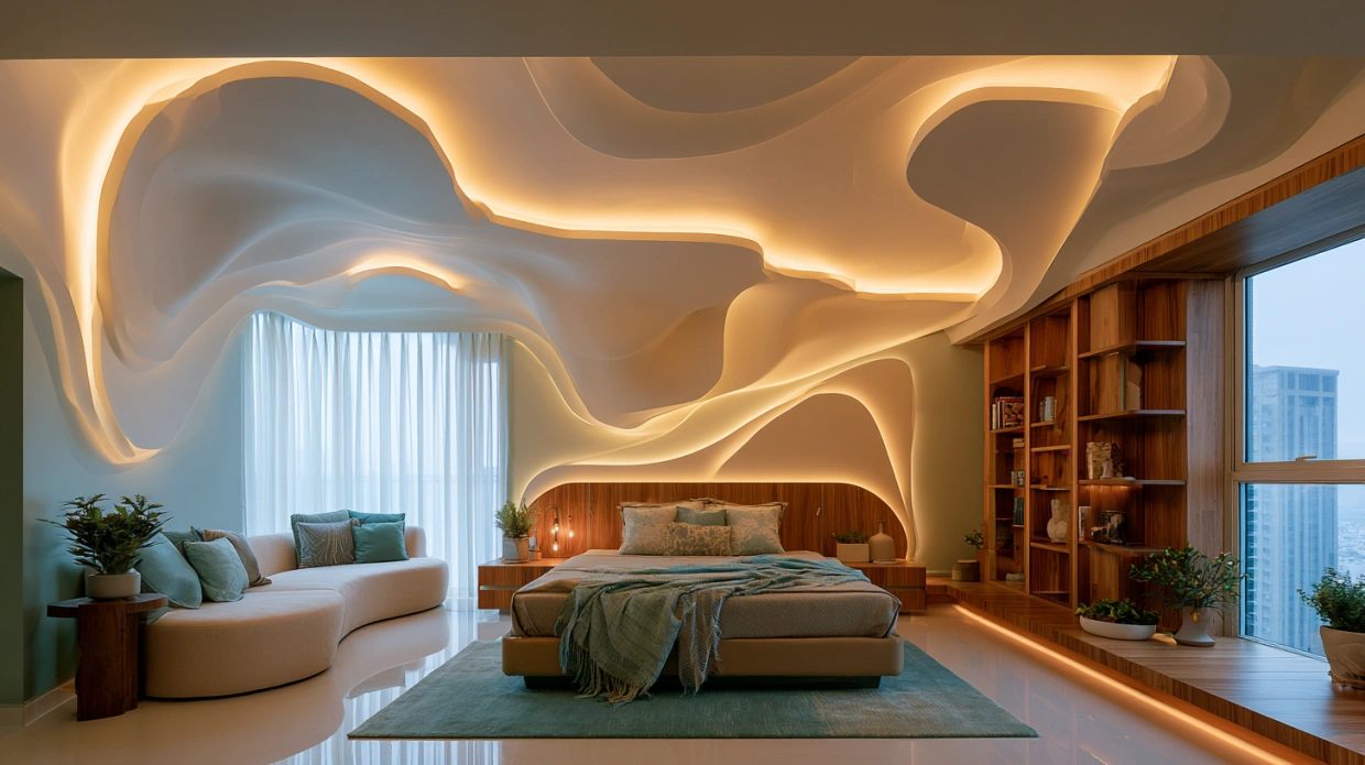Cloud POP ceiling design bedroom