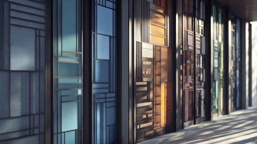 coloured iron finish featured in a vibrant window grill design