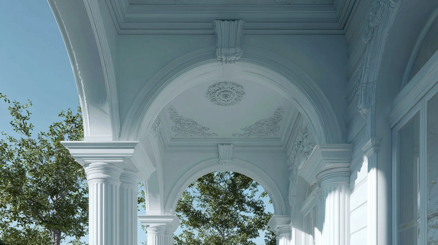Decorative POP ceiling with archways and supportive columns