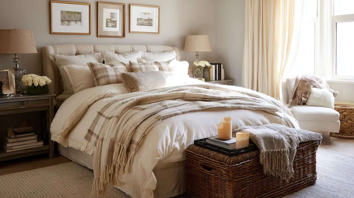 comfortable getaway for guest room interior with cozy decor