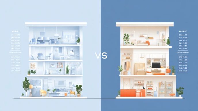 BHK vs 3 BHK interior cost comparison