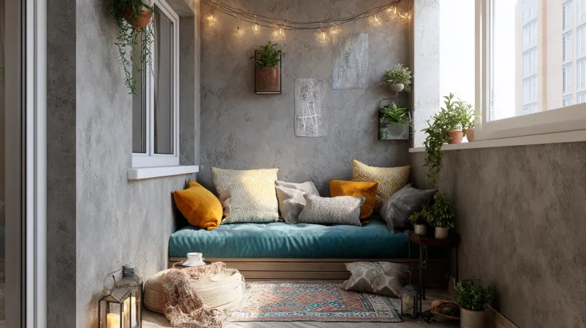 Concrete Finish Balcony Wall Design