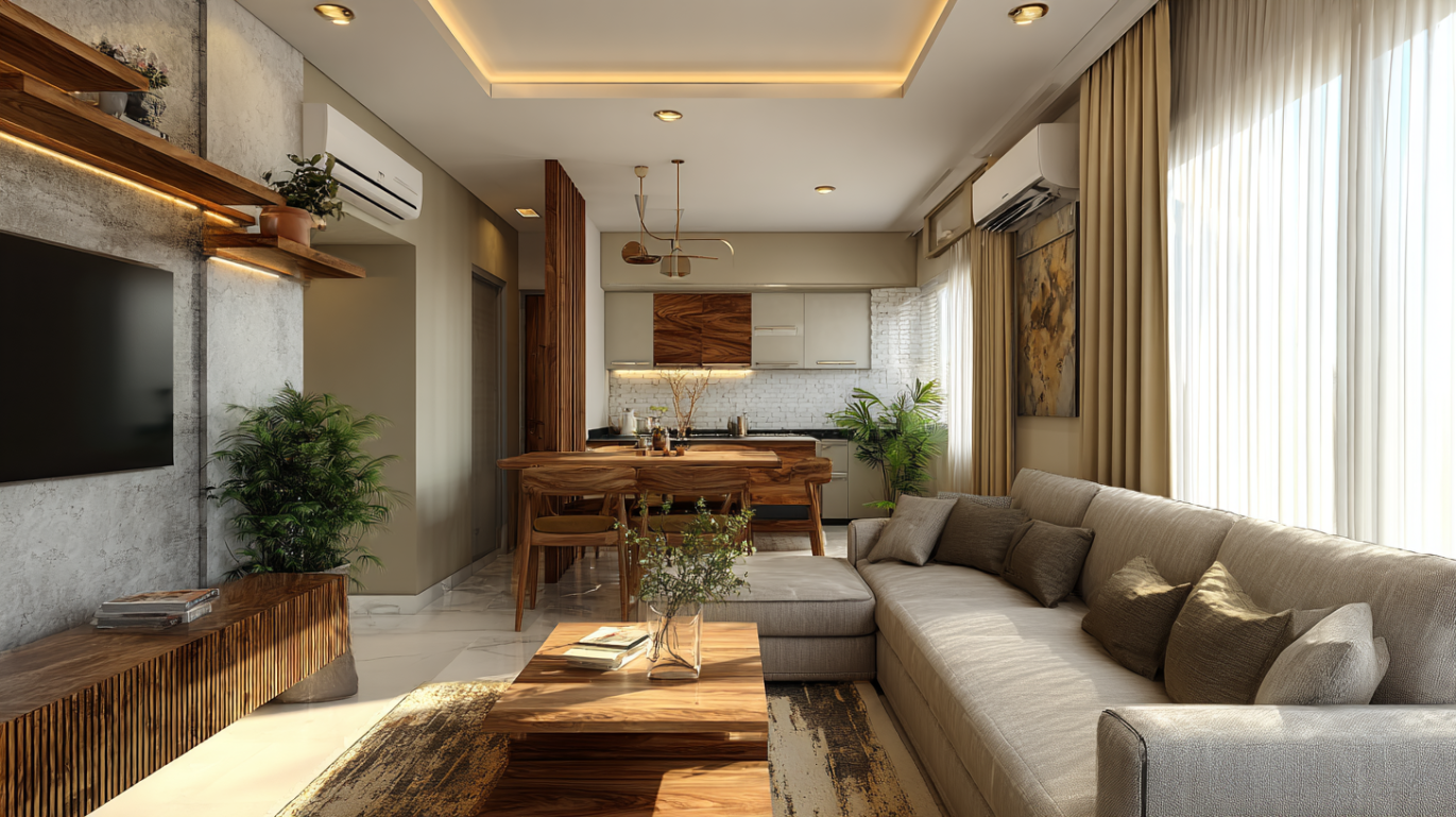 Contemporary Indian 2 BHK interior design