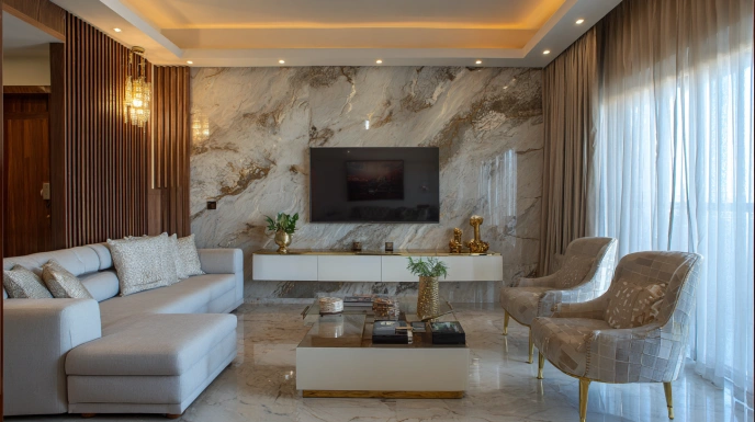 Contemporary living room with modern furniture