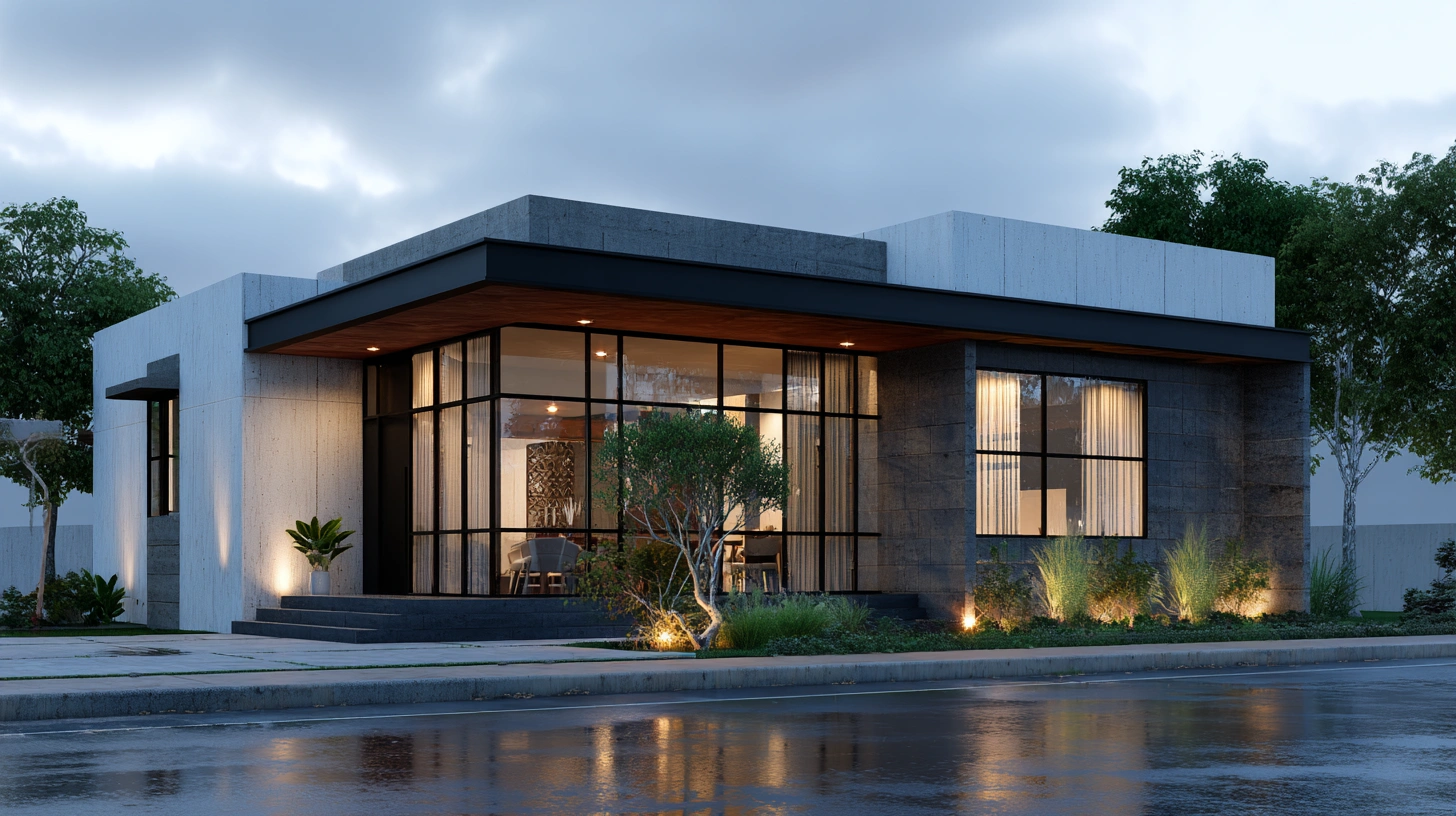 Modern single-story house with clean lines and large windows