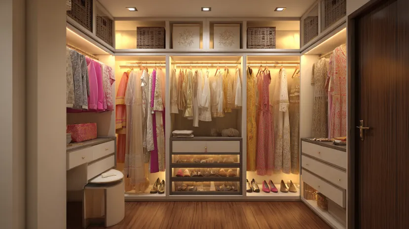 Contemporary urban sliding wardrobe storage for ladies