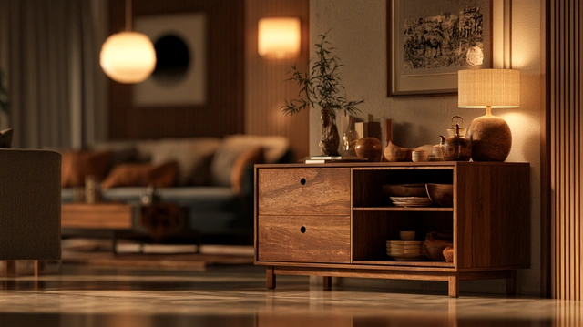 Corner table with drawers