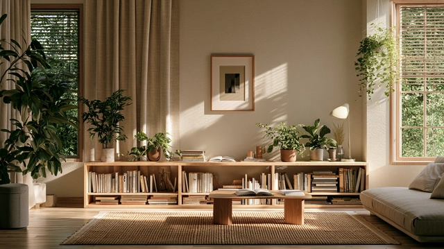 Corner table with bookshelf