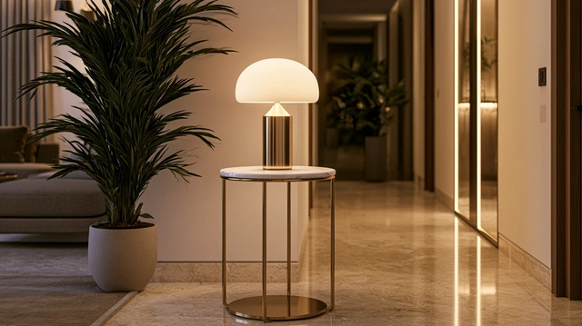 Marble top corner table