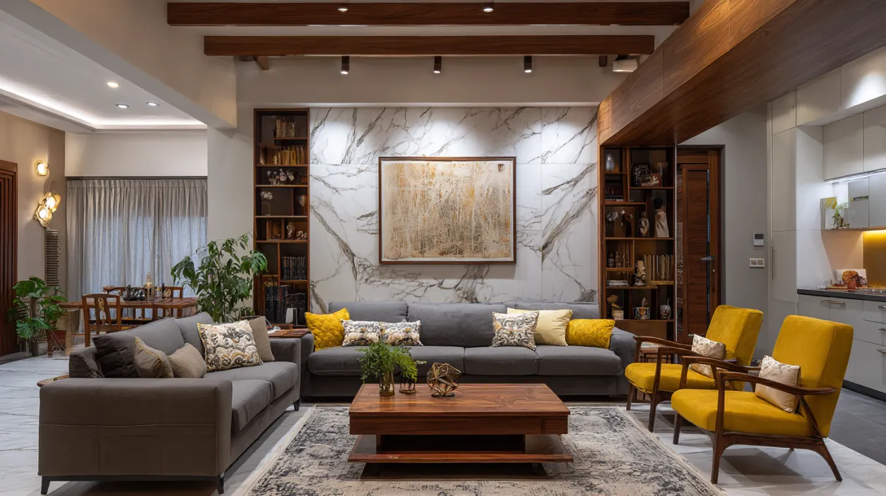 Graphic listing top interior design cost-saving tips