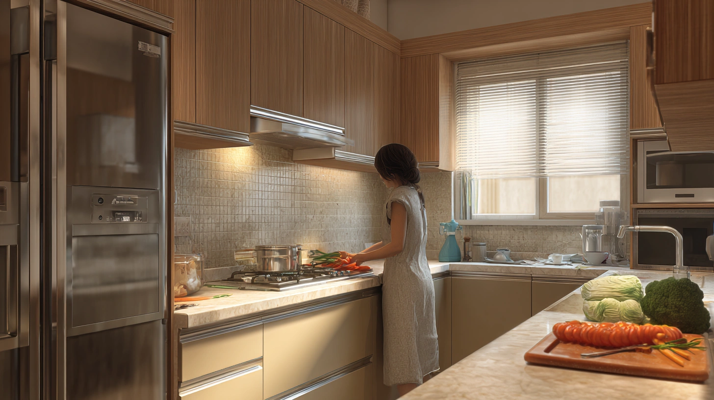 Light colour modular kitchen looks more spacious