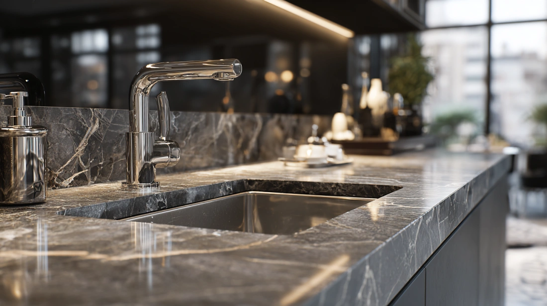 Quartz granite and marble countertop for dining basin