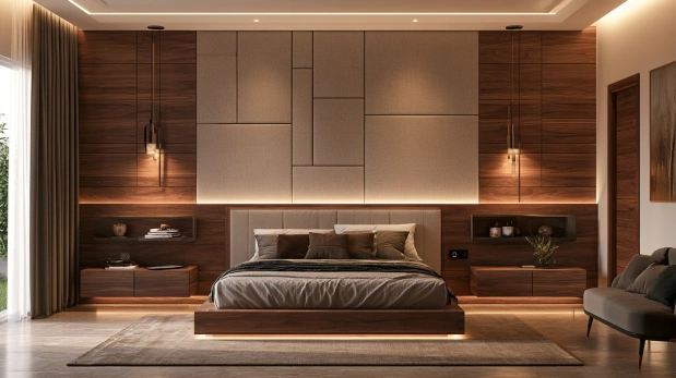 Custom modular bedroom headboard