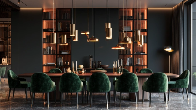 Dark contemporary dining room