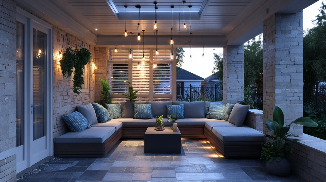 Modern L-shaped POP ceiling with hidden LED backlighting