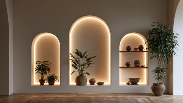 Decorative plaster wall niches