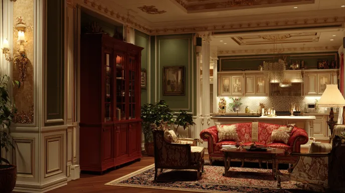 Classic living room in generic interior design