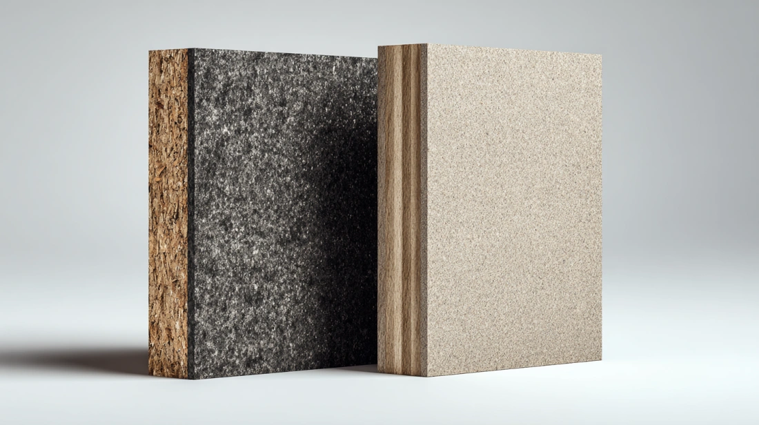Side-by-side comparison chart of HDF and MDF properties