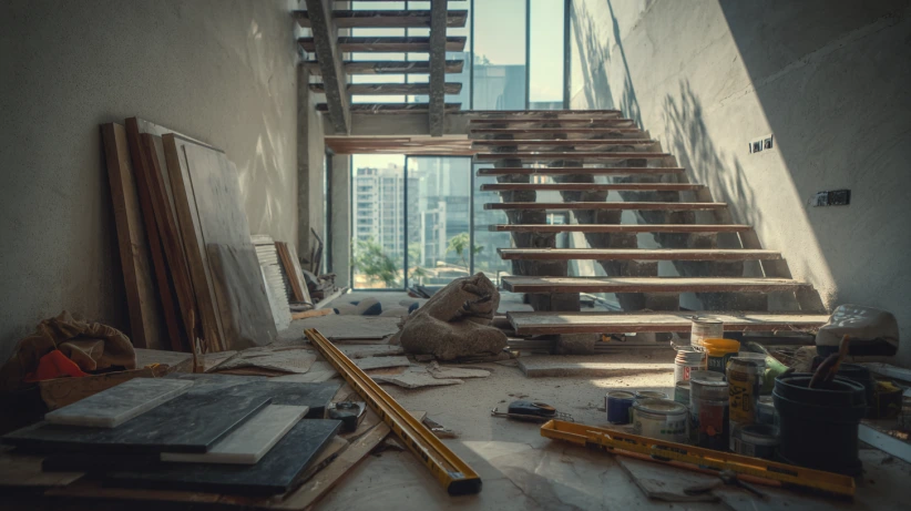 material options featured in modern staircase design