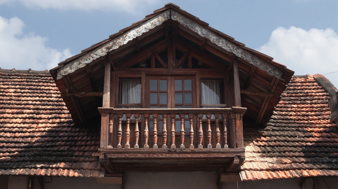 Roof-integrated dormer windows for attic-style balconies